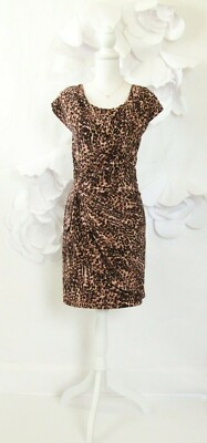 Thakoon Draped Sheath Dress Women's 8 Brown Career Luxury