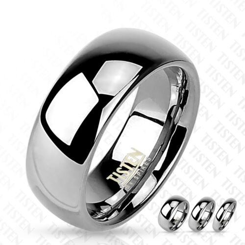 Tisten (Tungsten-Titanium) Glossy Plain Wedding Band Ring Size 5-14 4mm 6mm 8mm - Picture 1 of 1