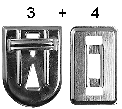 2 Steckschloss Mappenschloss Taschenverschluss silber  26mm 4 teilig - Bild 4 von 4