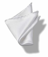  33 Club Room Men's White Solid Hanky Pocket Square Silk Handkerchief