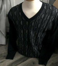 Sergio Louis Italy Knit Sweater Grayish Blue Size M Wool Acrylic