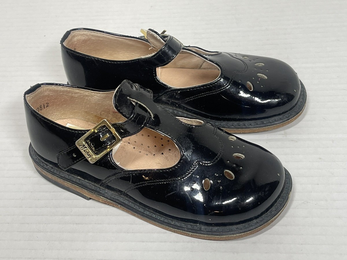 Vintage 1980s Mickey Mouse Toddler Black Patent Leather Shoes Calzado RARE  Sz 10