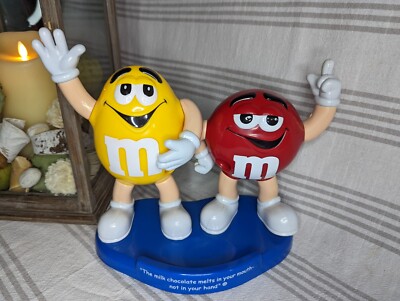 M&M Candy Dispenser Yellow And Red 10.25