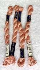 4 MINT Anchor Perle Pearl Cotton #868 Peach/Skin Embroidery Floss Vintage Skein