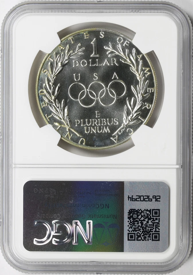 1988-D Olympics $1 Commemorative Silver Dollar NGC MS69 - Image 2 of 4