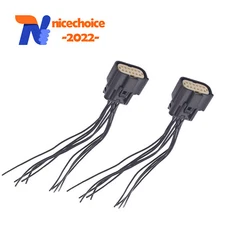 2Pc Halogen Headlight Connector Pigtail 9-Pin for 15-18 Dodge Charger 68364272AA