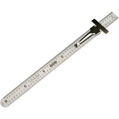 GENERAL TOOLS 300/1 6'' STAINLESS STEEL POCKET RULER W/ DEPTH GAUGE - NEW!