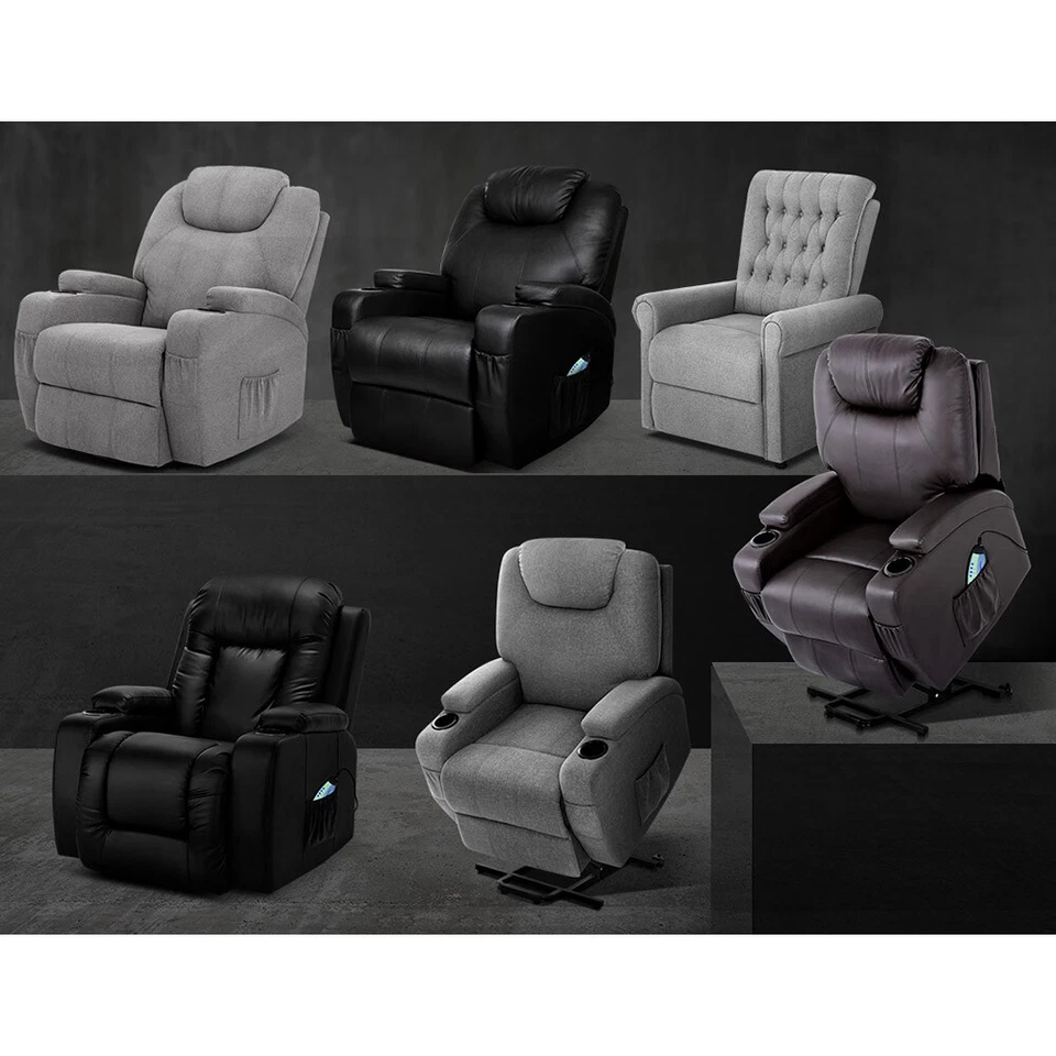 Artiss Recliner Chair Electric Massage Chair Lift Lounge Sofa Leather Armchair - image 4 of 4