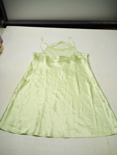 DELICATES Silky Satin Chemise Lingerie Nightgown Slip Dress sz Large Green - Picture 5 of 5
