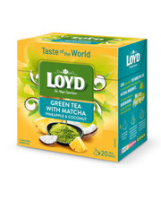 Loyd Green Tea With Matcha, Pineapple & Coconut Tea Bags 5 Boxes 20 (100)