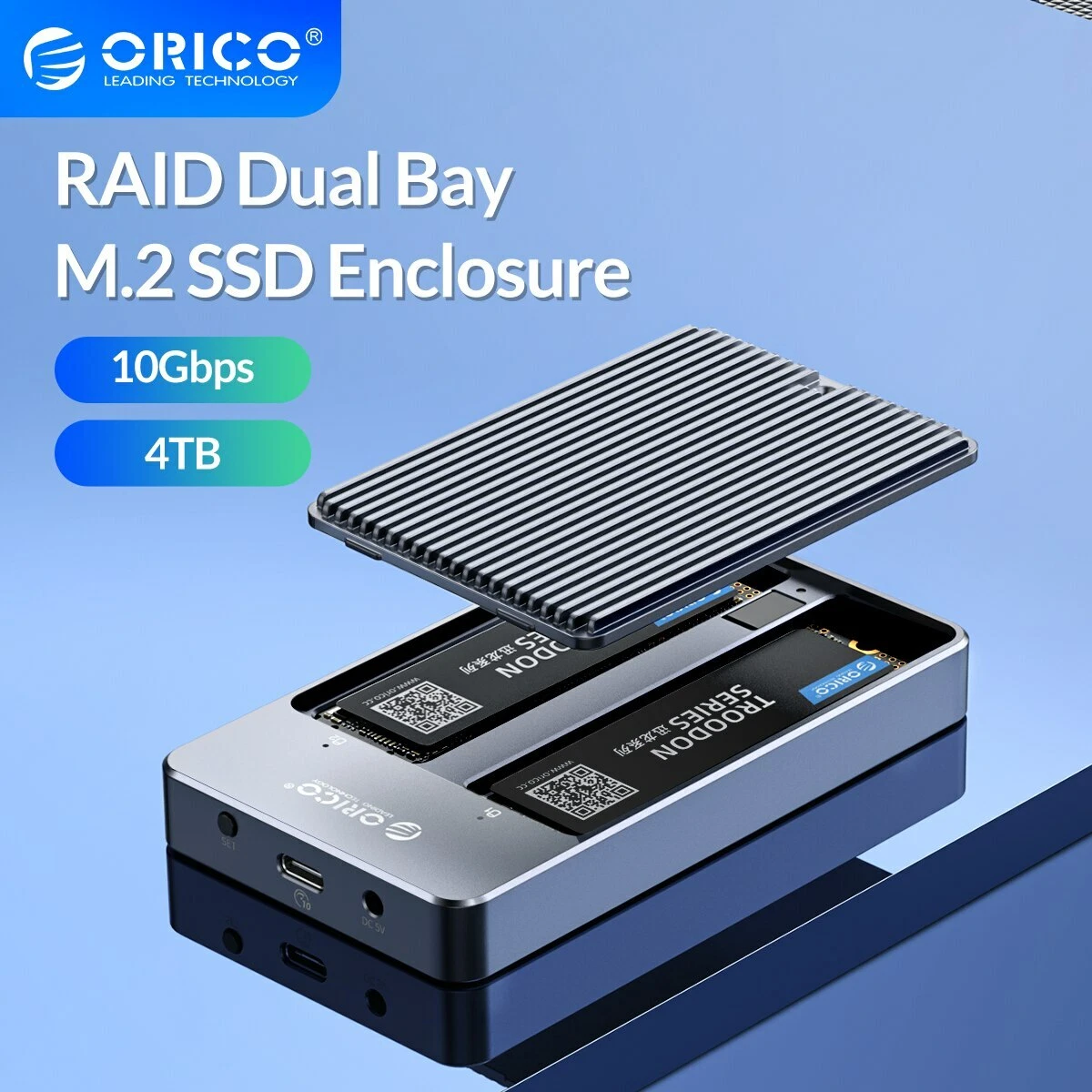 ORICO LSDT RAID Dual Bay M2 SSD Case Support M.2 NGFF SATA SSD Disk For B  Key