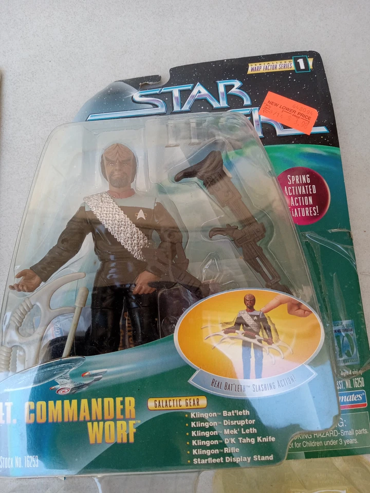 Star Trek Action Figure LOT Worf Picard Beverly Zefram Science Fiction 6" - Image 3 of 4