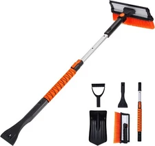 29"-39" Extendable Snow Scraper Brush Shovel w/Ergonomic Foam Grip 5-in-1 [G3]