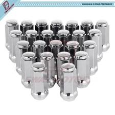 24X Chrome Bulge Acorn 14x1.5 Close End Lug Nuts 3/4" For Chevrolet Ford F-150