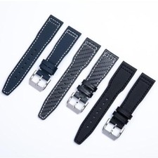 20 mm 21 mm 22 mm Kohlefaser Leder Uhrenarmband Band Ersatz für IWC MARK