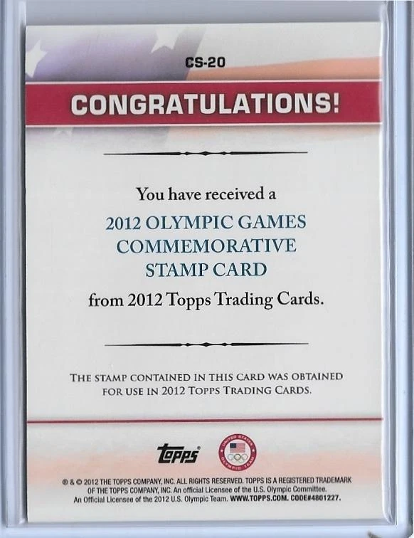 RARE 2012 TOPPS OLYMPIC COMMEMORATIVE STAMP CARD #CS-20 ~ BOXING ~ MULTIPLES - Image 2 of 2