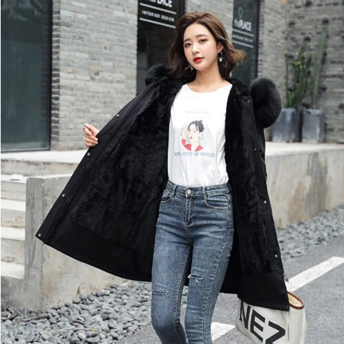 Damen Winter Outdoor Steppmantel Warm Parka Winter Lange Steppjacke Kapuze DE - Bild 14 von 18