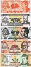 Honduras Set, 1-2-5-10-20 Lempira, 2019/2022, Uncirculated 5 Note Set