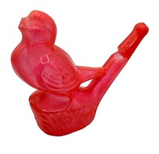 Vintage Water Warbler Bird Whistle Fluorescent Glow Hong Kong Plastic Bird Toy