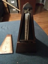 Vintage Early ST Seth Thomas Brown Wooden Mentronome, Working