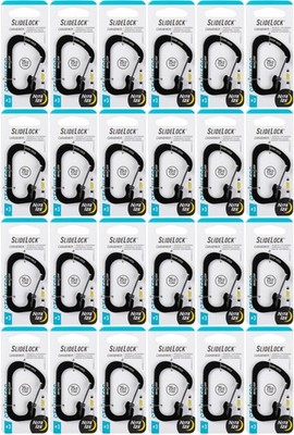 Nite Ize SlideLock Stainless Steel Carabiner #3 - Black (24-Pack)