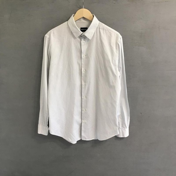 Men Giorgio Armani Shirt White Cotton 40 /L / 48