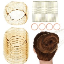 84 Pcs Hair Nets for Buns Blonde Ballet Bun Net 1 Count Pack of 84 
