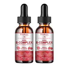 Super B-Complex Methylcobalamin + Methyl Folate w/B3,B5,B6,B7 Vegan Liquid Drop