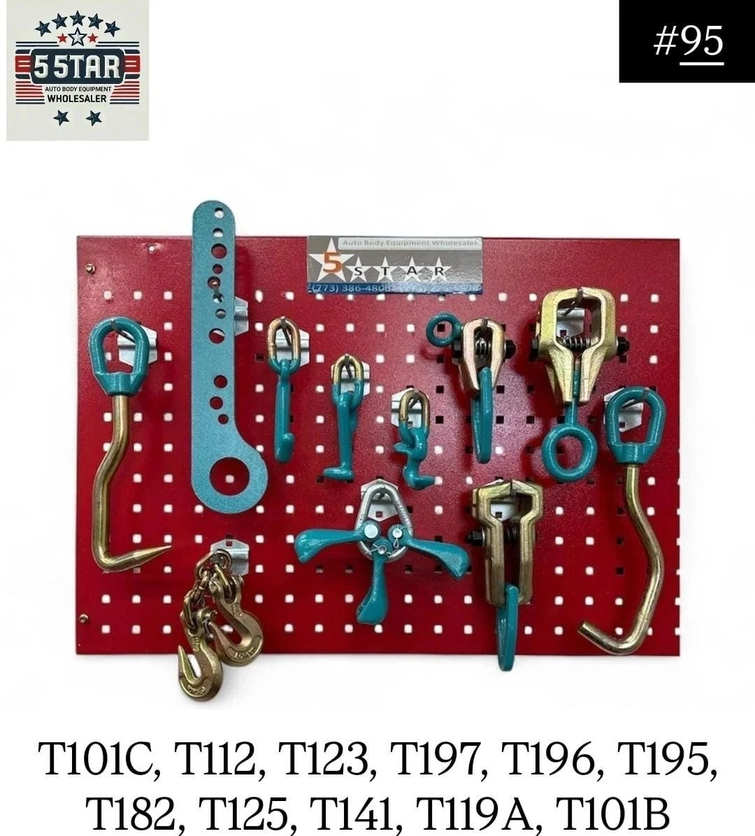 SET#32 – 9-Piece Heavy Duty Tool & Clamp Set For Auto Body Frame Machines – 5Star Commercial Grade