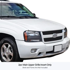 For Chevy Trailblazer 06-09 APG 2-Pc Black 8x6 mm Horizontal Billet Main Grille