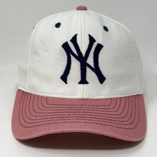 Vintage 90s New York NY Yankees Hat Baseball Cap MLB Snapback White 6 Panel