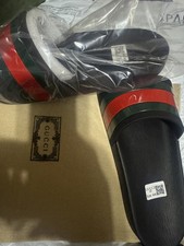 Gucci Pursuit Slide Sandal Black Green Red Striped Comfort Men's EU 44 US 11