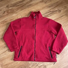 Cabelas Fleece Polartec Jacket Mens Large Tall Red Outdoors Coat USA Made