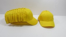 Lot of 12 Alleson Adult wholesale Plain Blank Yellow Adjustable Baseball Cap Hat