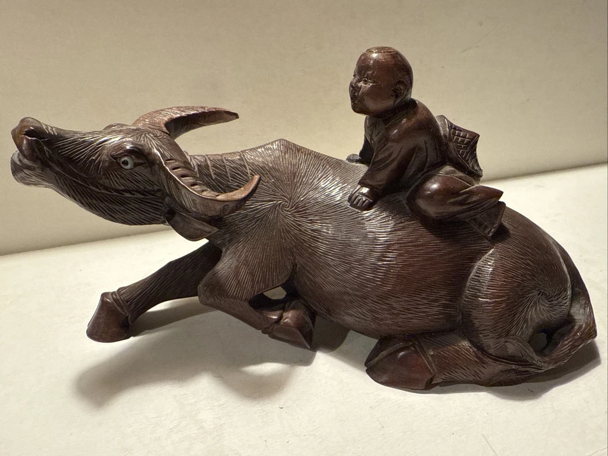 1900-1940 木制古董中国牛雕像、雕像| eBay