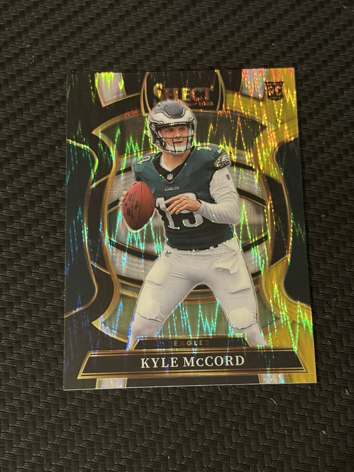 2025 Panini Select - Concourse 🏈 Kyle McCord #91 RC 🏈 Black & Gold Shock Prizm