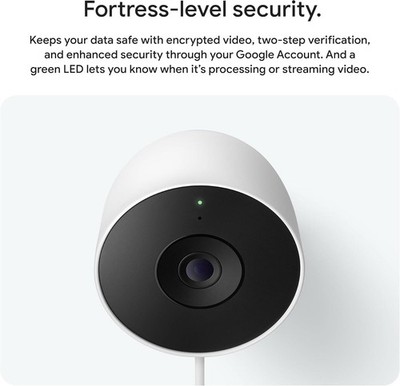 Google Nest Cam Outdoor (Wired, 2nd Gen) Security Camera 2K Video