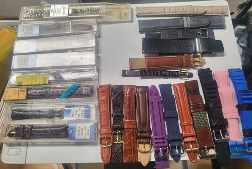 Watch Bands LOT OF 25 Assorted Replacement MISC Types and Sizes NOS BAG #12