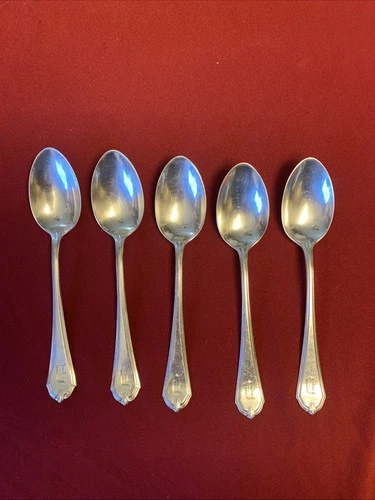 5 Sterling Silver Spoons. Shirley By International Silver With Monogram