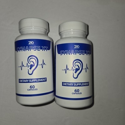 2 Pk: Synapse XT Tinnitus Ear Ringing Relief Supplement 60 Caps ea Ex 03/23