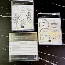 Stampin Up Thoughtful Wishes Stamp  Die Bundle  Everyday Arches Lot