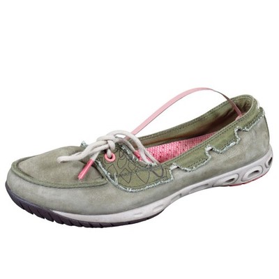 Columbia Sunvent Boat PFG Women Shoe Size 8.5 Casual Sage Green Leather