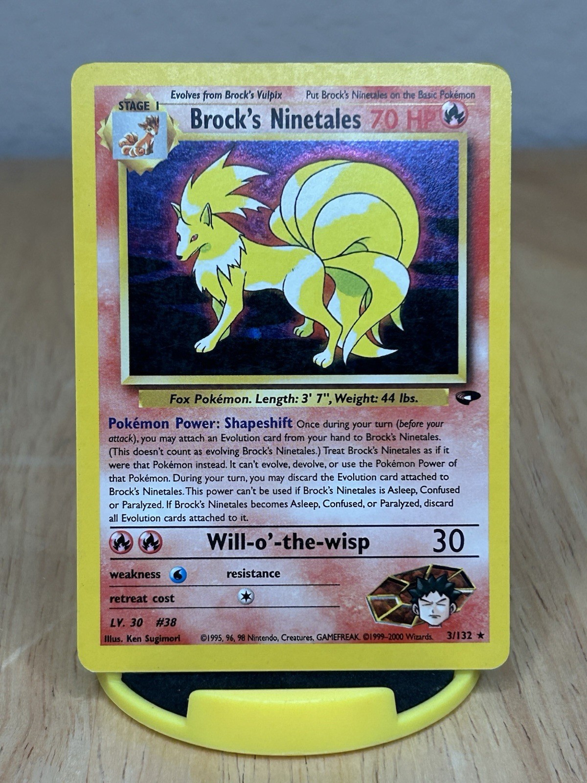Brock’s Ninetales 3/132 Holo Rare Vintage Pokemon Card - MP Gym Challenge WOTC