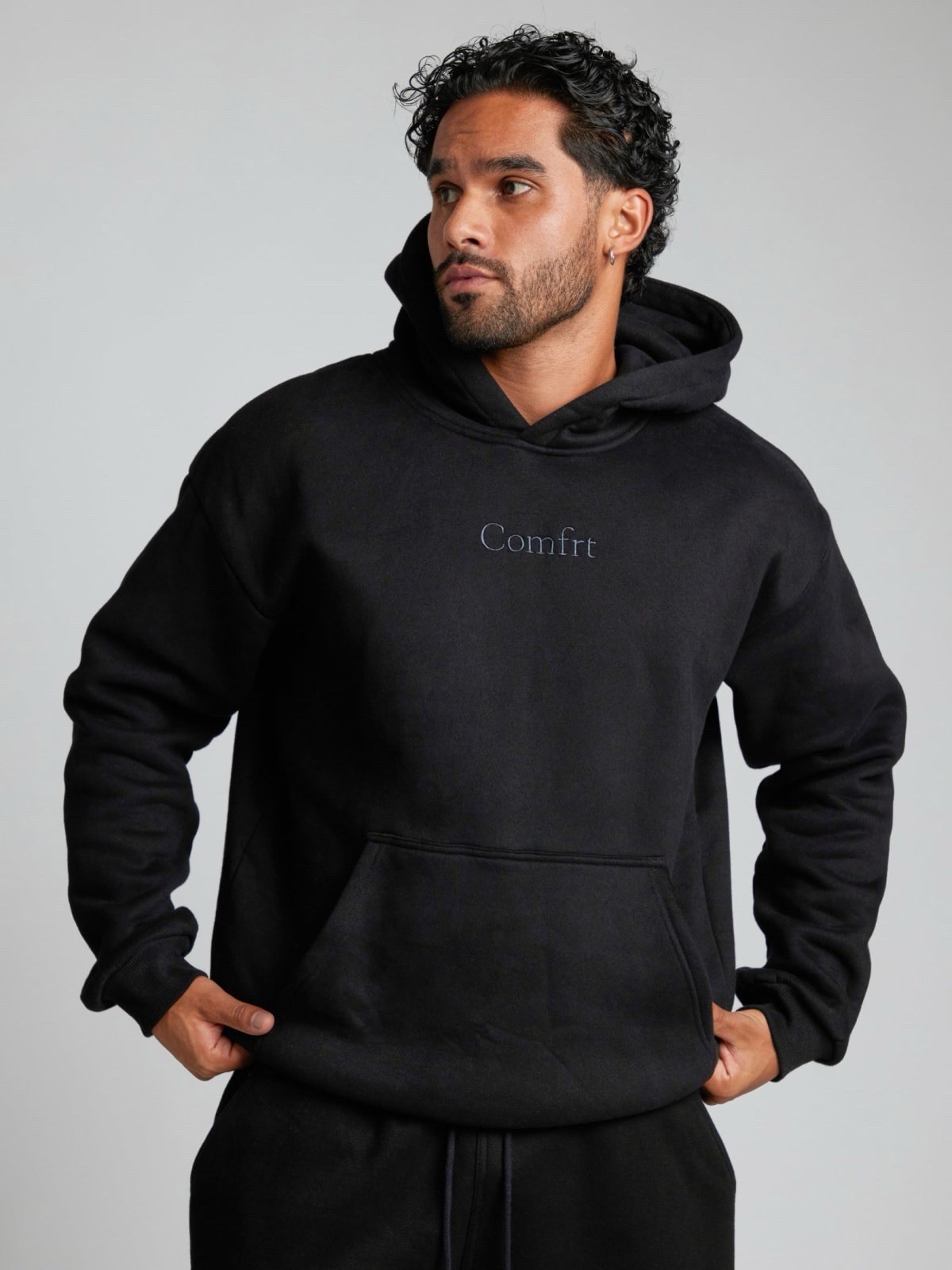 COMFRT Signature Hoodie in Onyx Black - Size Large