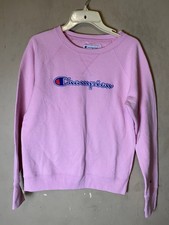 Champion Powerblend Women's Fleece Boyfriend Crew Felt Logo Sweatshirt SZ S