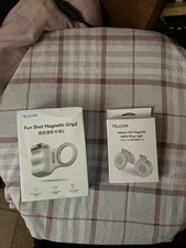 Fun Shot Magnetic Phone Camera Grip + C03 Magnetic Selfie Light (Silver) Bundle