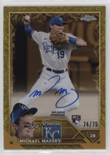 2023 Topps Gilded Collection Gold Etch Yellow 74/75 Michael Massey Auto 00rs