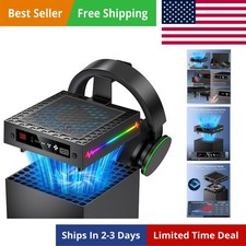 LED Display Auto Cooling Fan for Xbox Series X with 9 RGB Light, Cooling Sys...