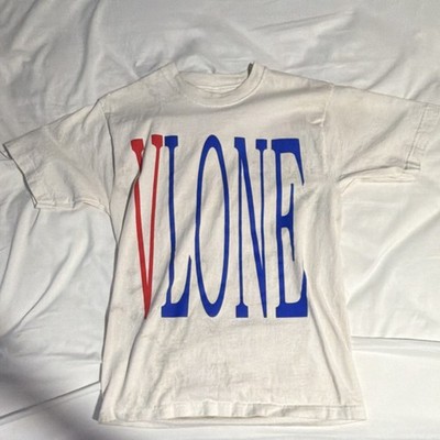 VLONE Limited Edition White Graphic Logo Men's Crew Neck T-Shirt M