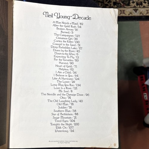 Neil Young, Decade, Songbook, 1978 - Picture 5 of 12